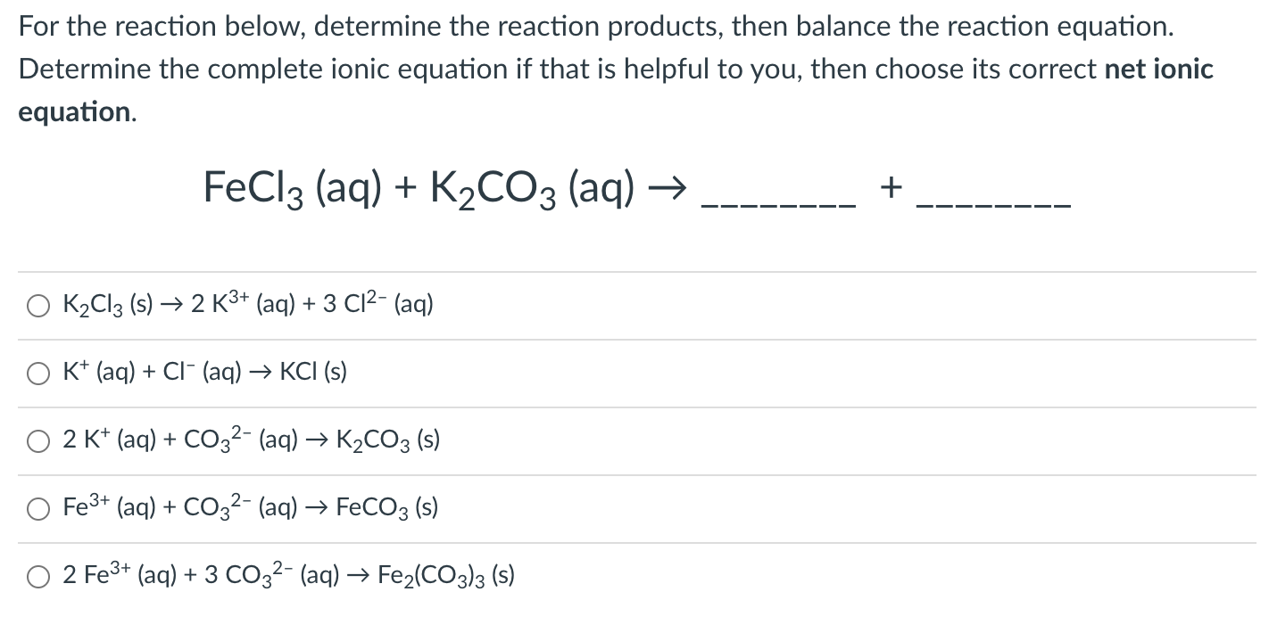 Solved For the reaction below, determine the reaction | Chegg.com