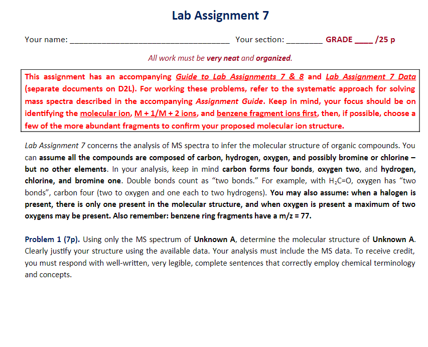Solved Lab Assignment 7 Your name: Your section: GRADE __/25 | Chegg.com