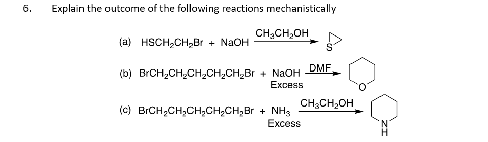 Solved 6. Explain the outcome of the following reactions | Chegg.com