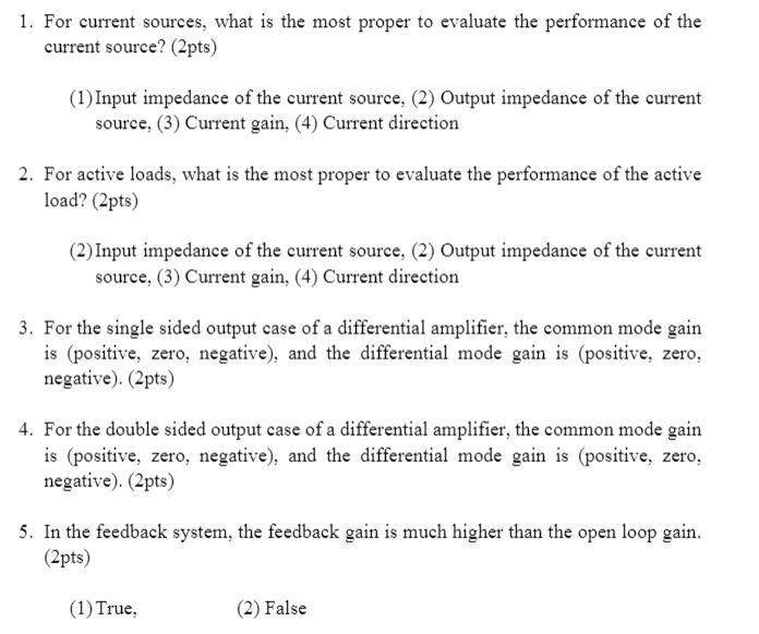 Solved 1. For current sources, what is the most proper to | Chegg.com