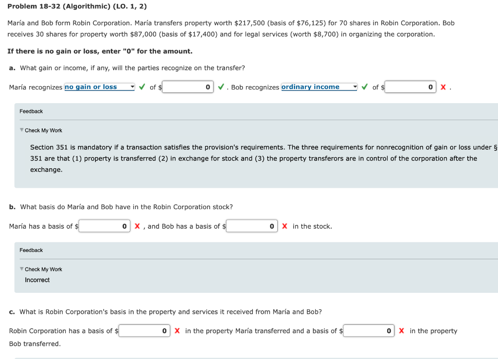 Solved Problem 18-32 (Algorithmic) (LO, 1, 2) María And Bob | Chegg.com