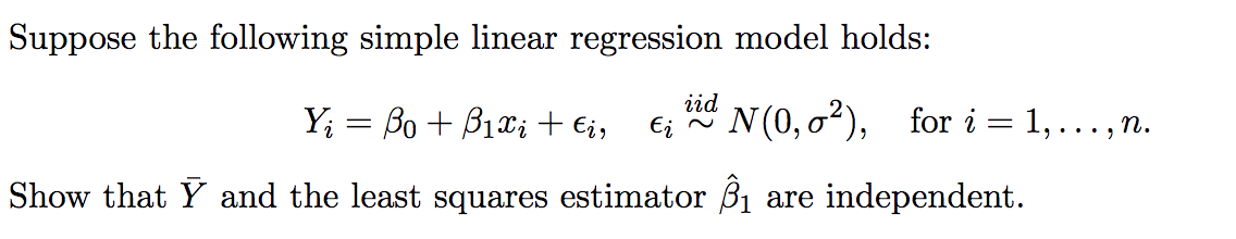 Solved Suppose the following simple linear regression model | Chegg.com