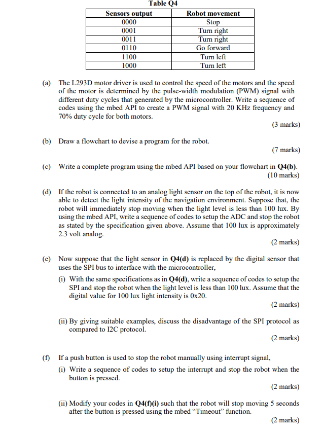 Solved Q4 Figure Q4-1 shows a line-follower robot where it | Chegg.com