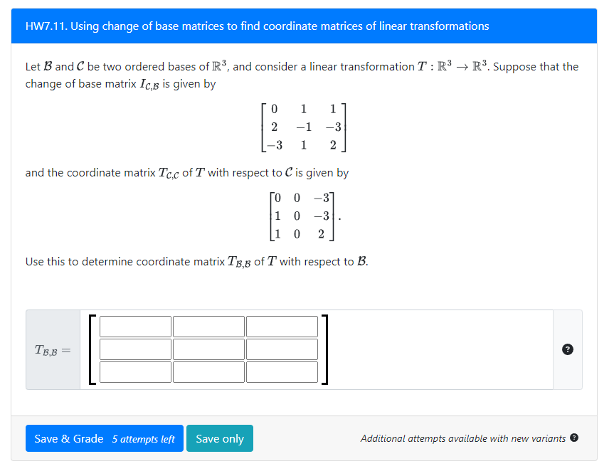 Solved Let B And C Be Two Ordered Bases Of R3, And Consider | Chegg.com