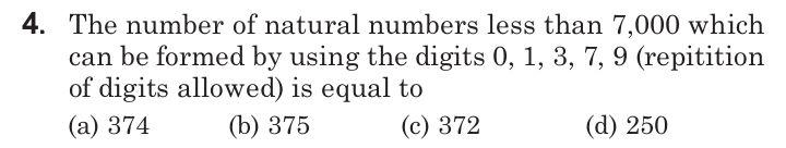 Solved 4. The Number Of Natural Numbers Less Than 7,000 