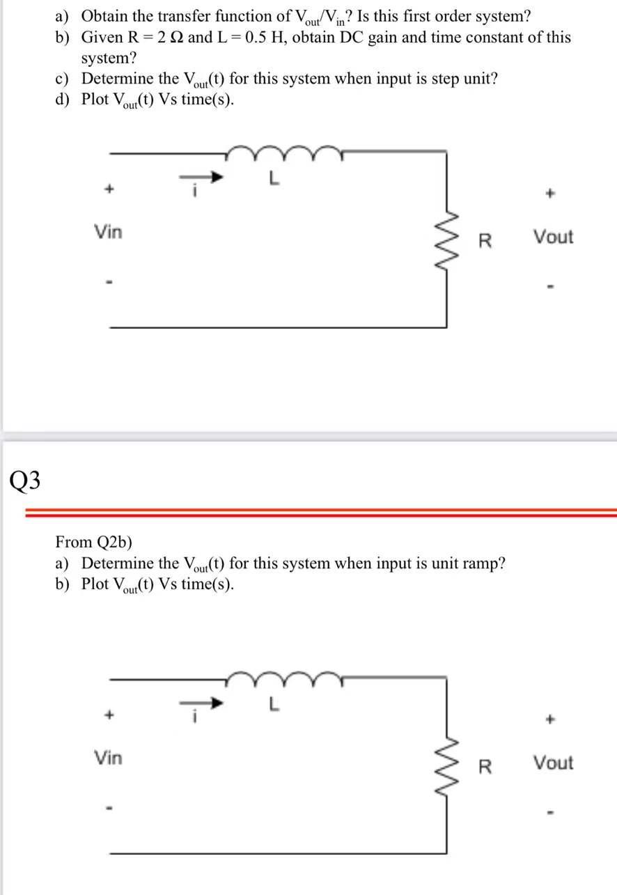 Solved A) Obtain The Transfer Function Of Vout/Vin? Is This | Chegg.com