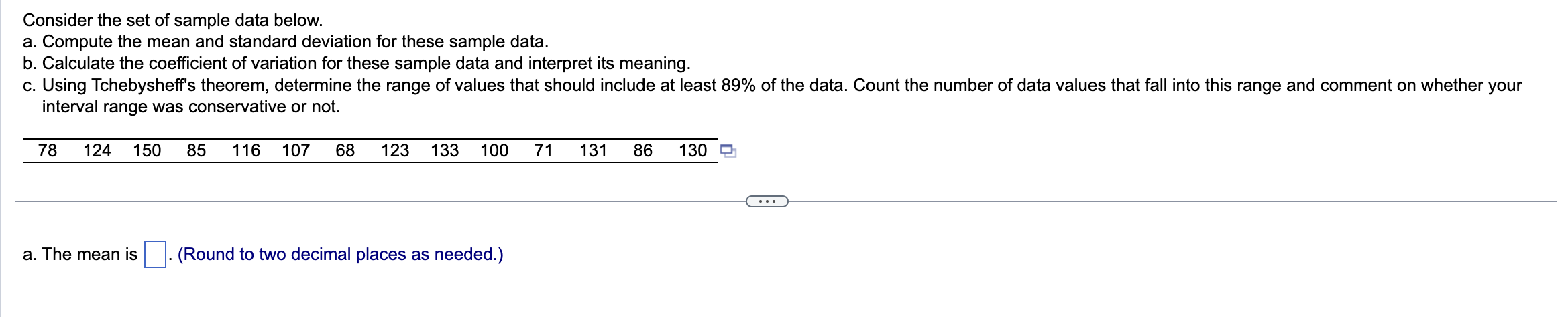 Solved Consider The Set Of Sample Data Below. A. Compute The | Chegg.com