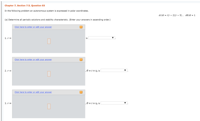 Solved In the following problem an autonomous system is | Chegg.com