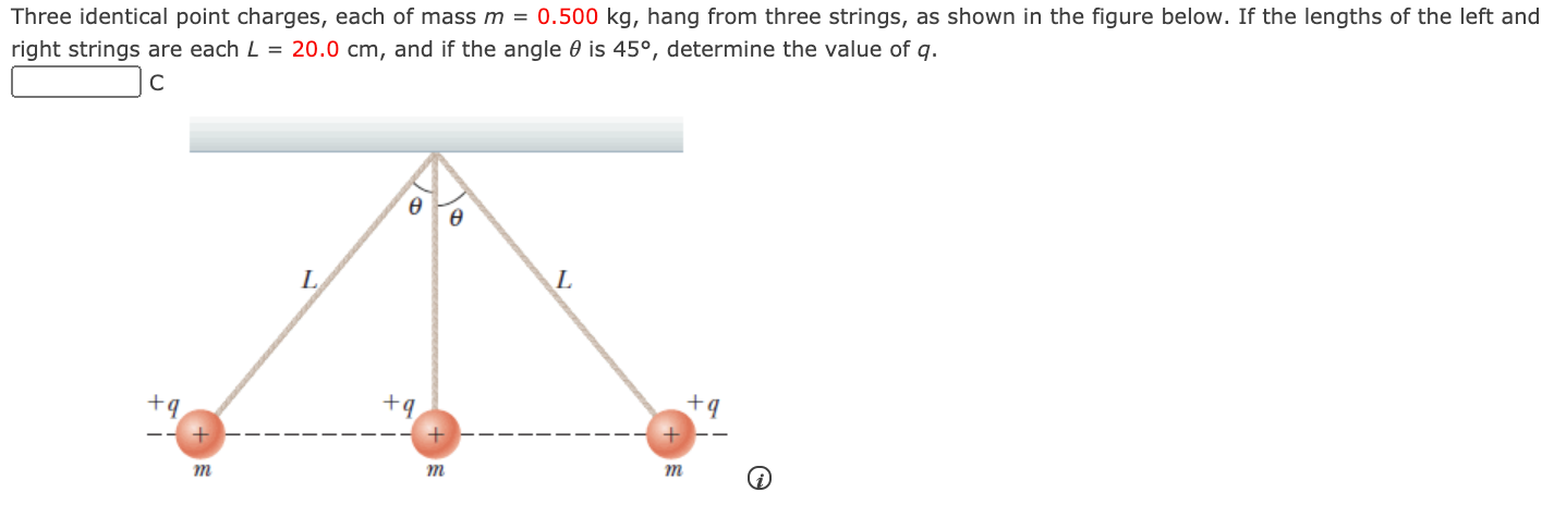 Solved Three identical point charges, each of mass m = 0.500 | Chegg.com