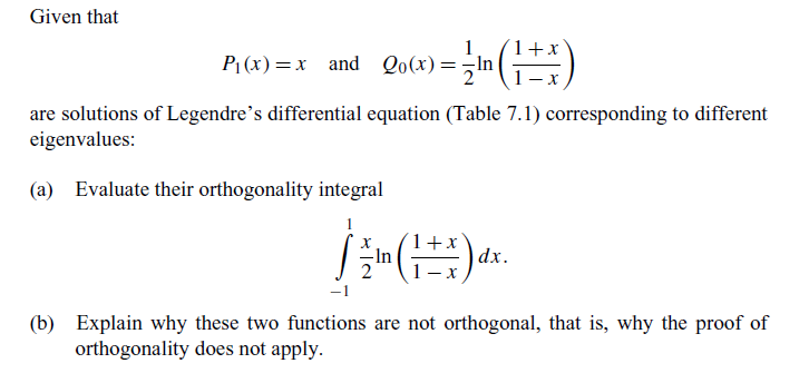 Solved Table 7.1 Singularities of Some Important ODEs | Chegg.com