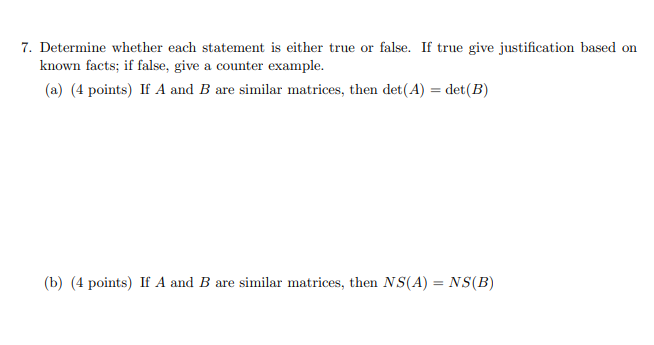 Solved 7. Determine whether each statement is either true or | Chegg.com