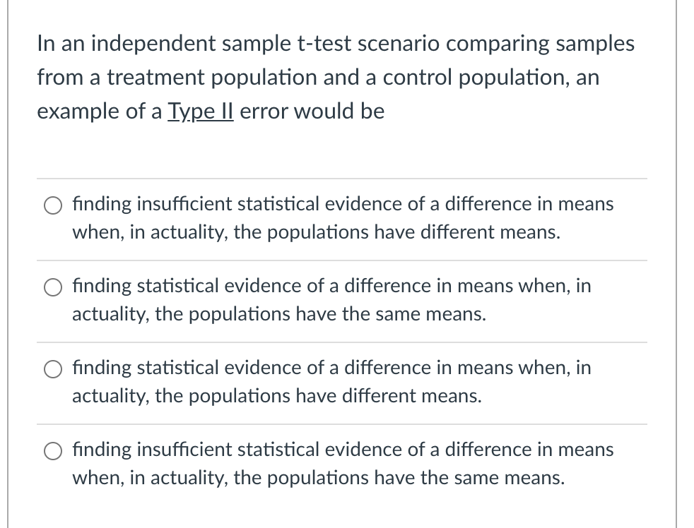 Solved In An Independent Sample T Test Scenario Comparing Chegg Com