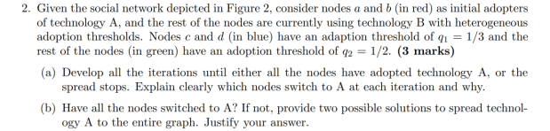 2. Given the social network depicted in Figure 2, | Chegg.com