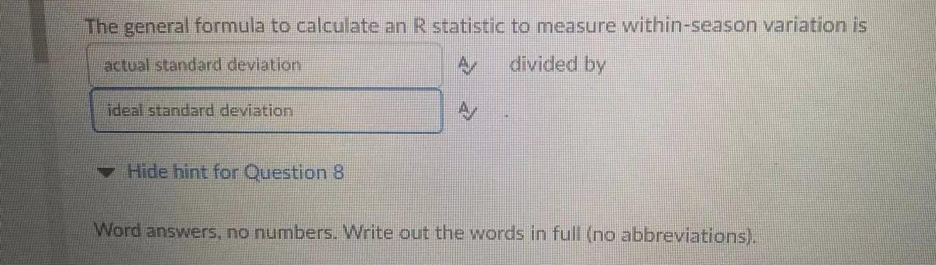 Solved The general formula to calculate an R statistic to | Chegg.com