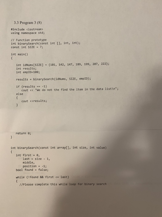 Solved 3.3 Program 3 (8) #include | Chegg.com