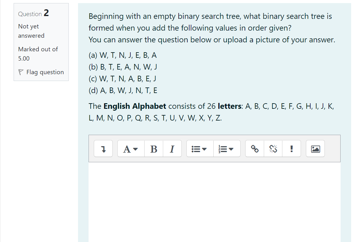 Solved Question 2 Not Yet Answered Marked Out Of 5 00 Beg Chegg Com