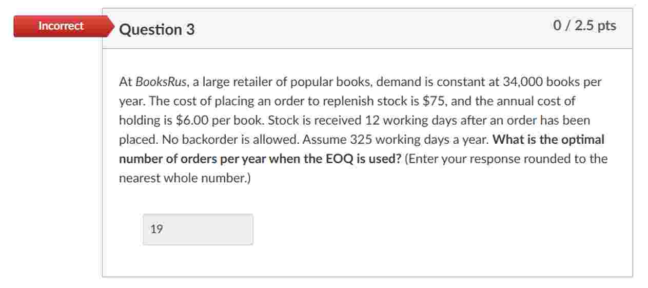 Solved Question 3At BooksRus, a large retailer of popular | Chegg.com