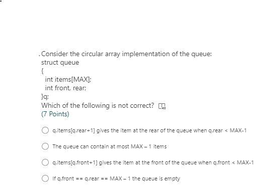 Solved Consider the circular array implementation of the | Chegg.com