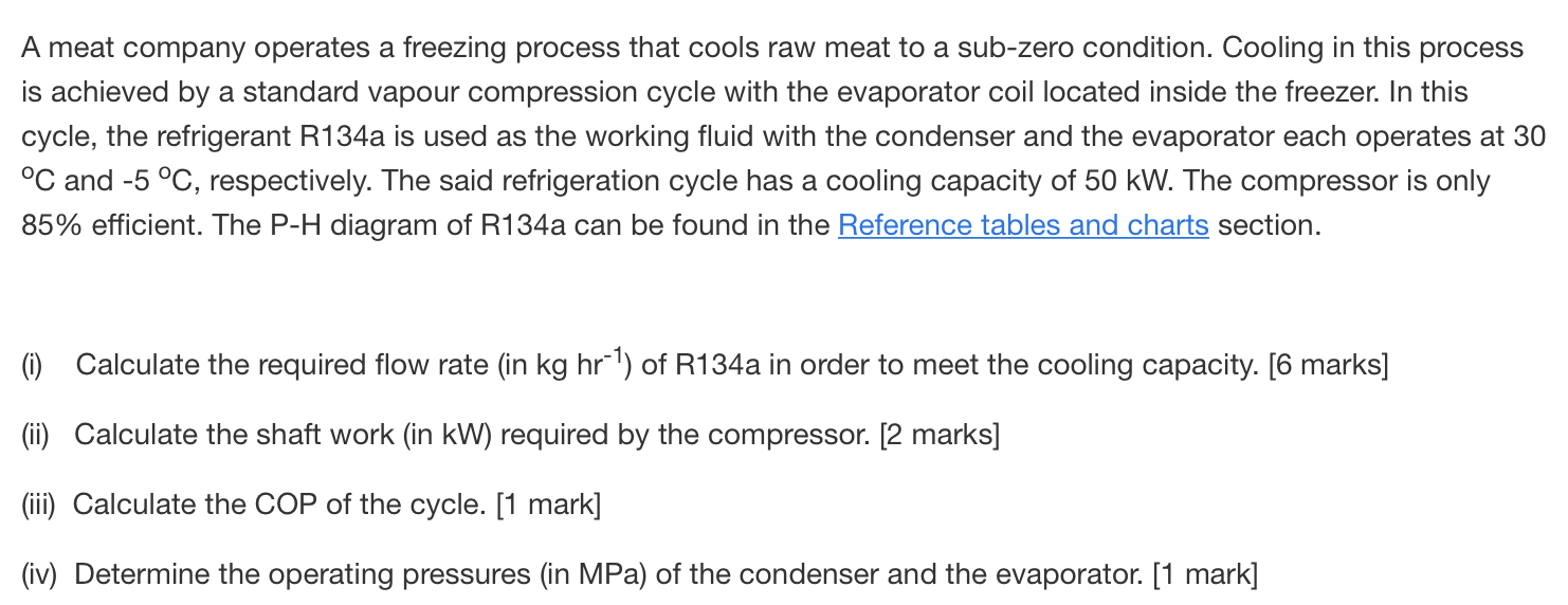 Solved A meat company operates a freezing process that cools | Chegg.com