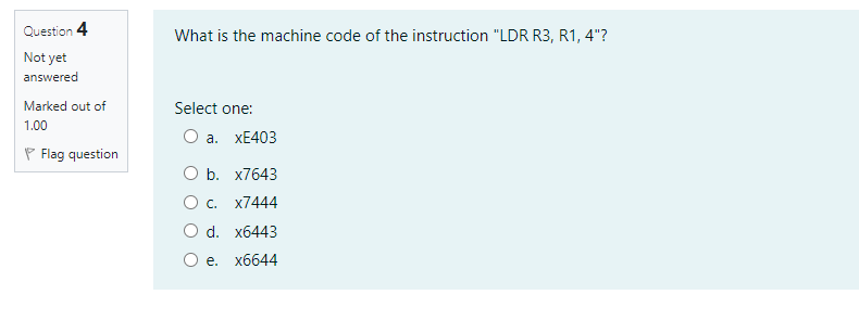 Solved Question 10 What is the machine code of the | Chegg.com