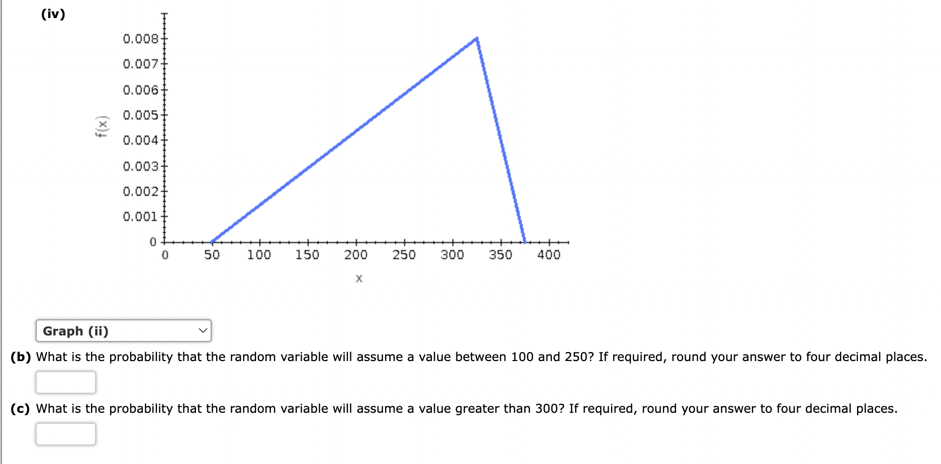 Solved A random variable has a triangular probability | Chegg.com