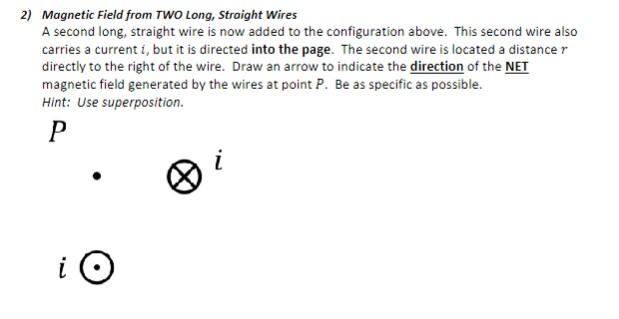 Solved 1) Magnetic Field from A Long, Straight Wire A long, | Chegg.com