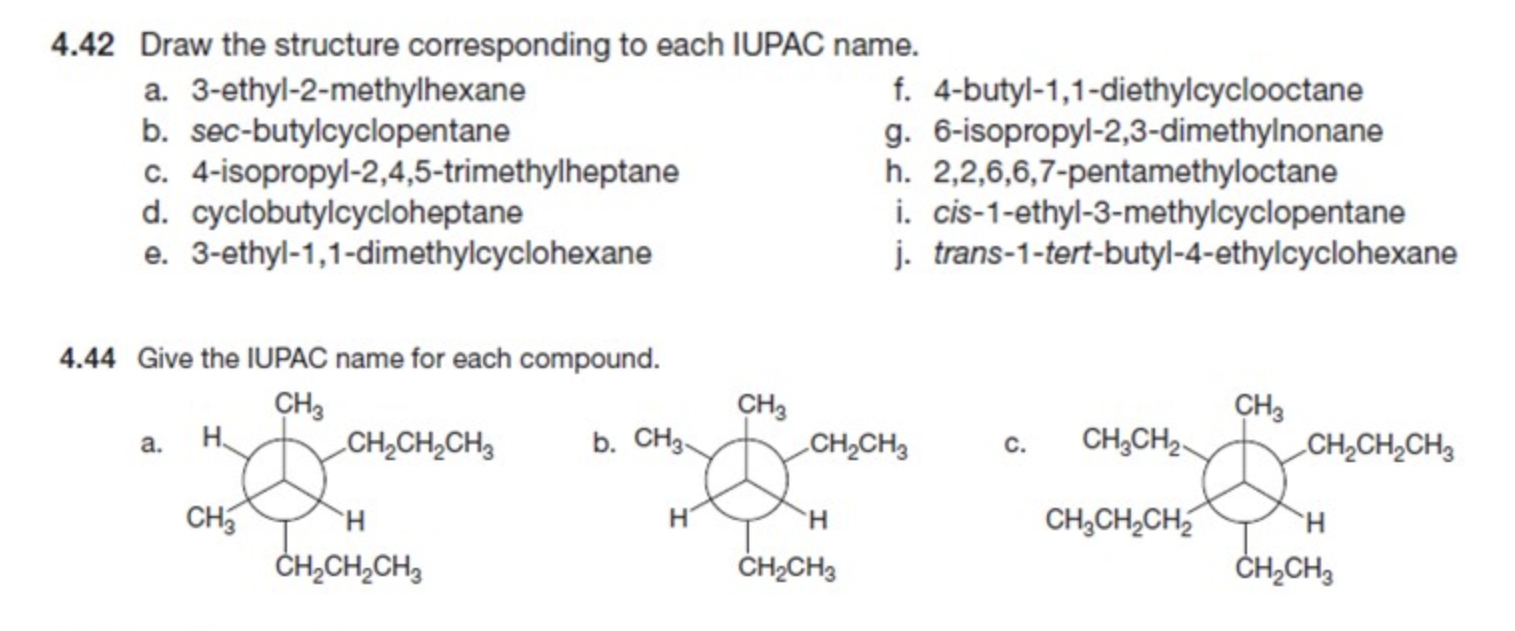 Solved 4.42 Draw The Structure Corresponding To Each IUPAC | Chegg.com