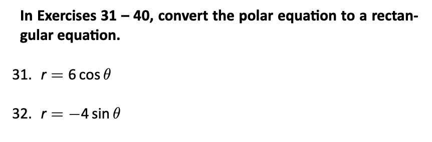 Solved In Exercises \\( 31-40 \\), convert the polar | Chegg.com