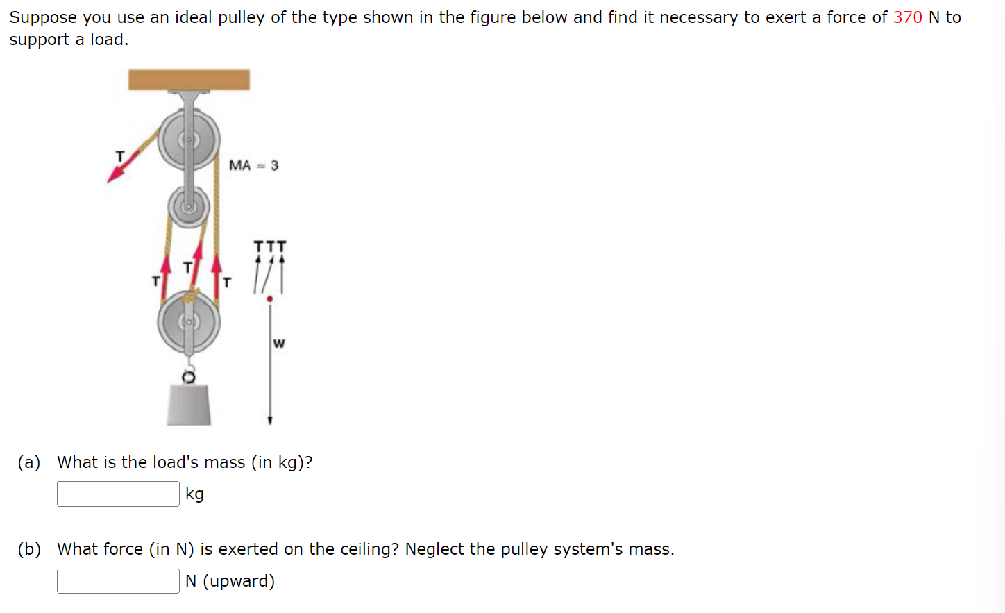 Solved Suppose you use an ideal pulley of the type shown in