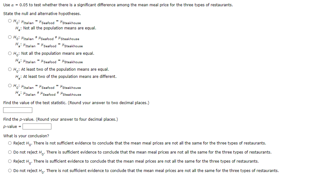 Solved The Consumer Reports Restaurant Customer Satisfaction