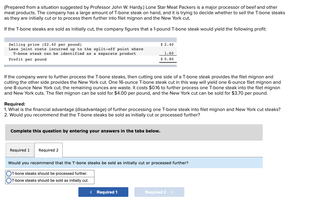 Solved (Prepared from a situation suggested by Professor | Chegg.com