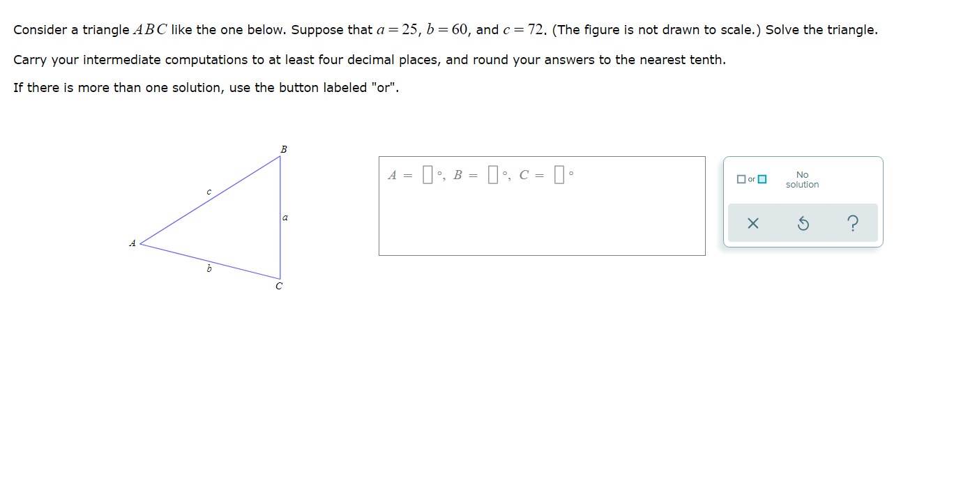 Solved Consider a triangle ABC like the one below. Suppose | Chegg.com