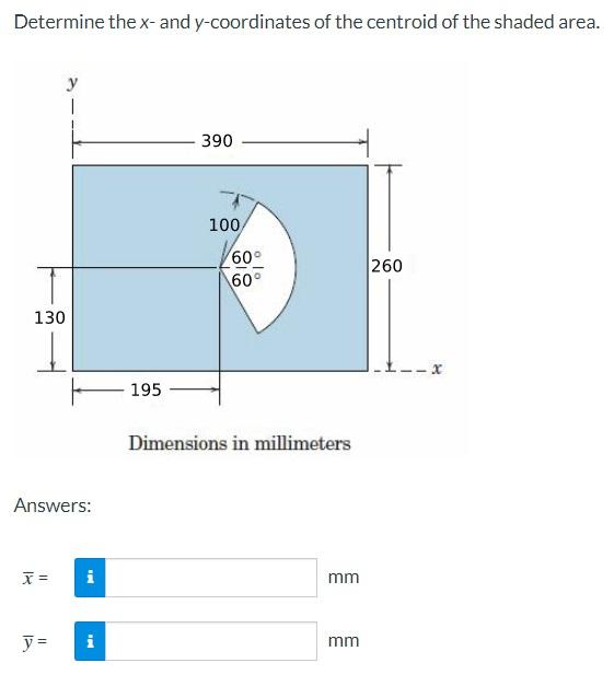 Solved Determine the x- and y-coordinates of the centroid of | Chegg.com