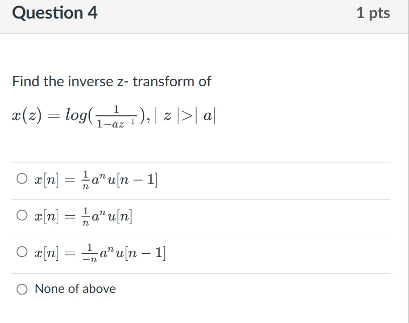 Solved Find The Inverse Z - Transform Of | Chegg.com