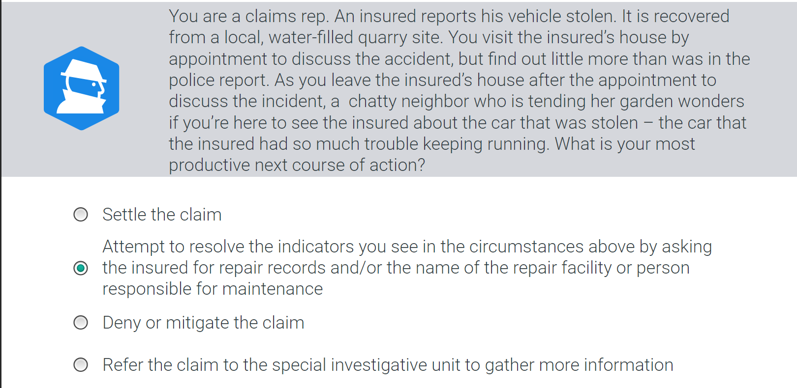 0 You are a claims rep. An insured reports his | Chegg.com