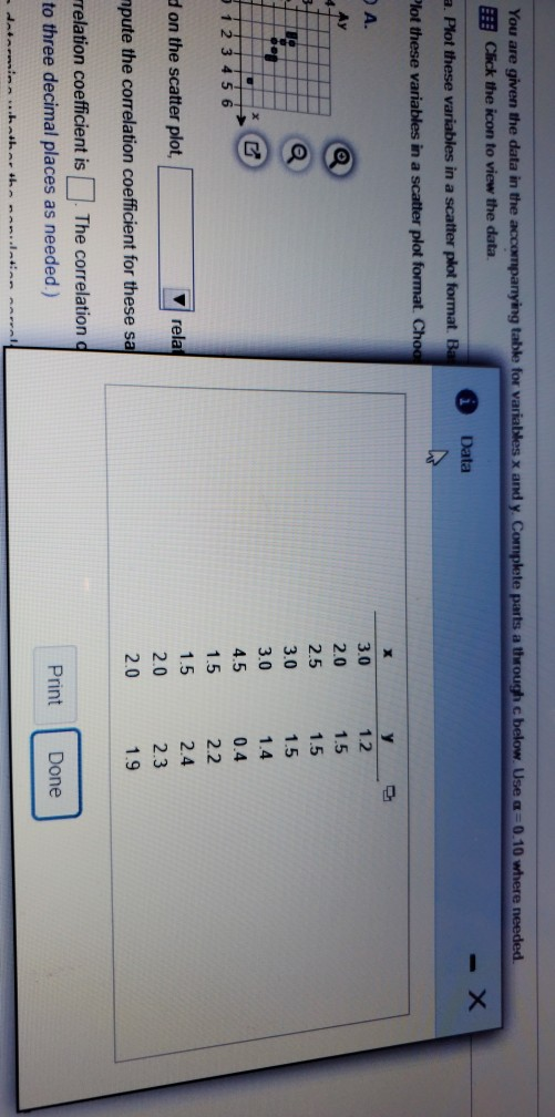 Solved for You are given the data in the EE Click the icon | Chegg.com