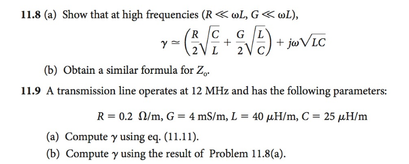 Solved 11 8 A Show That At High Frequencies R Ol G Chegg Com