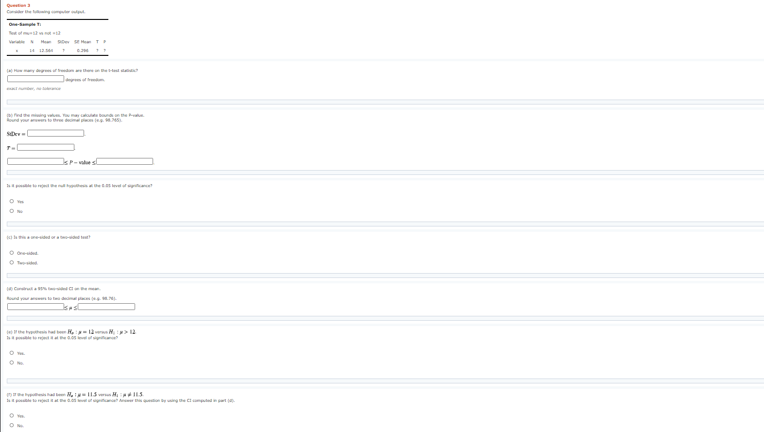 Solved Question 3 Consider The Following Computer Output Chegg Com