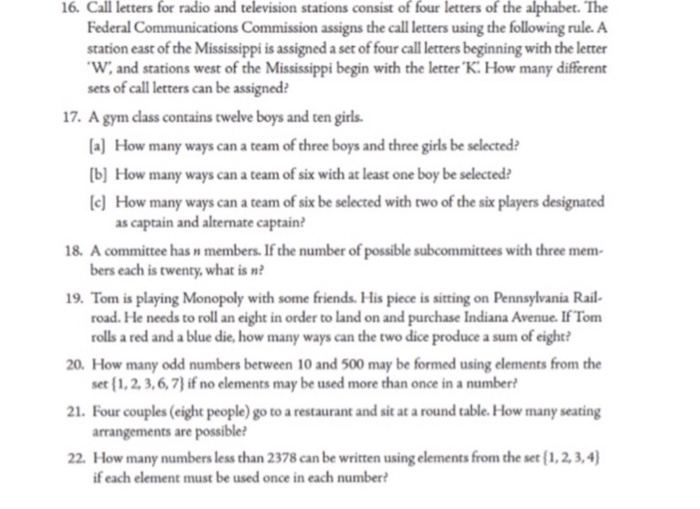 Solved 6. Call letters for radio and television stations