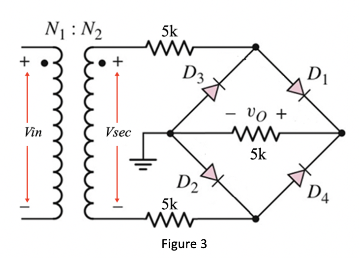 Solved B3. A transformer with a 5:1 turns ratio is | Chegg.com