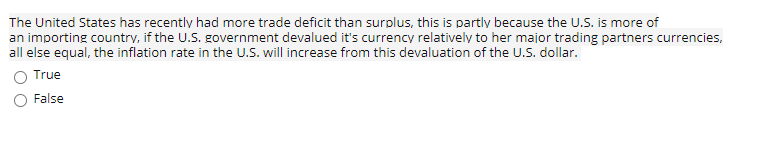 Solved In the United States, when foreign governments reduce | Chegg.com
