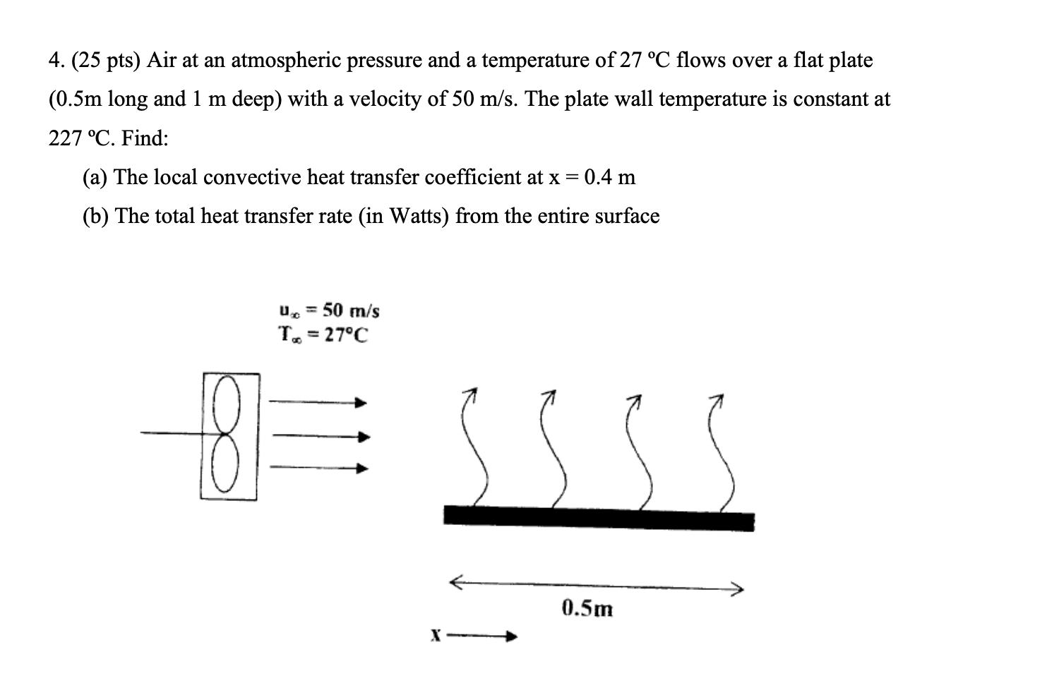 Solved 4. (25 pts) Air at an atmospheric pressure and a | Chegg.com