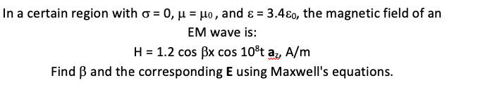 Solved In A Certain Region With O 0 U Ho And E 3 Chegg Com