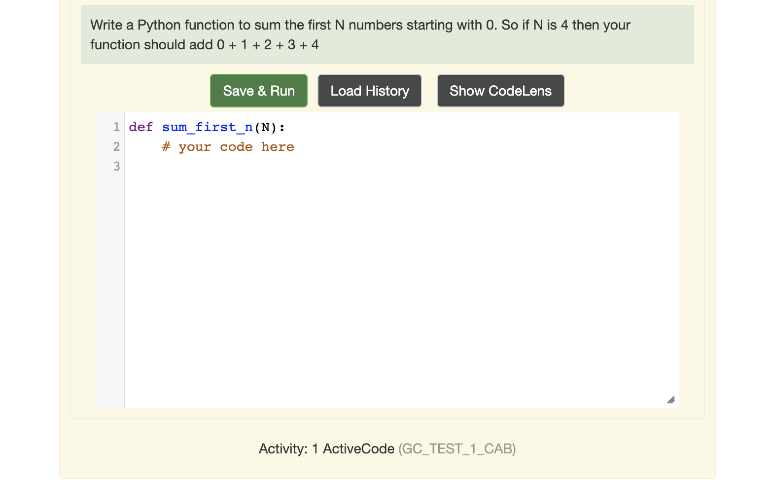 Solved Write a Python function to sum the first N numbers | Chegg.com