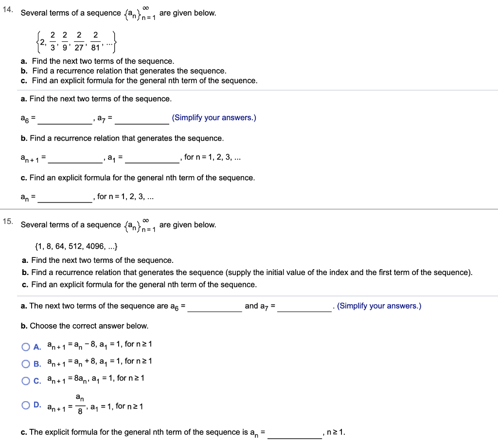 solved-14-several-terms-of-a-sequence-an-n-1-are-given-chegg