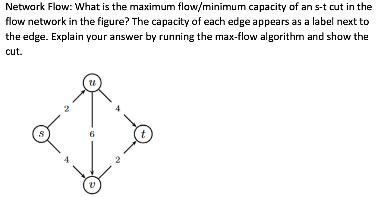 Solved Network Flow: What Is The Maximum Flow/minimum | Chegg.com