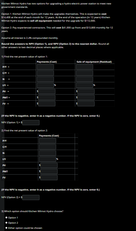 Kitchen Wilmot Hydro has two options for upgrading a