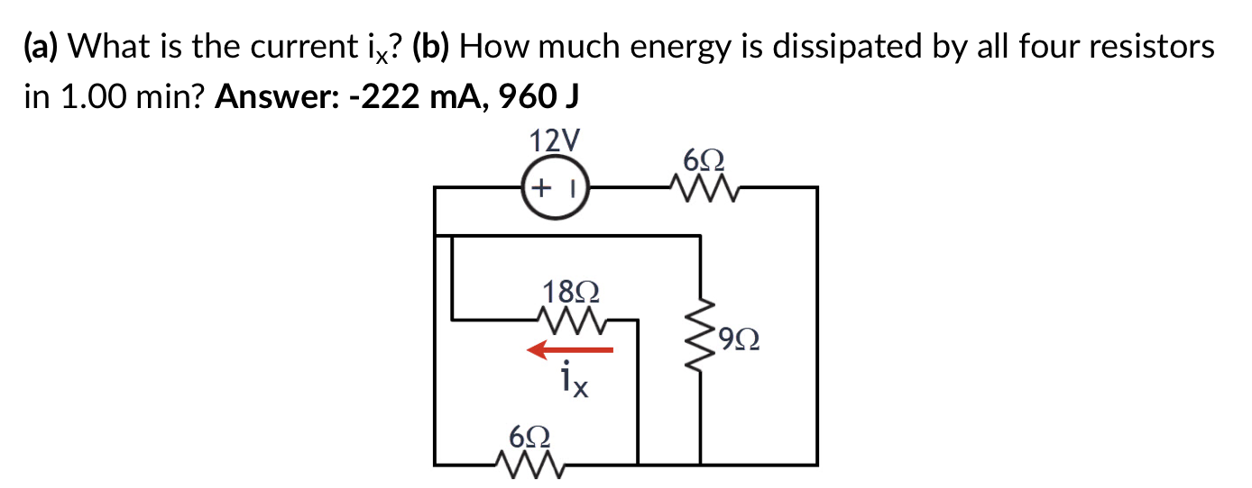 Solved (a) What Is The Current Ix? (b) How Much Energy Is | Chegg.com