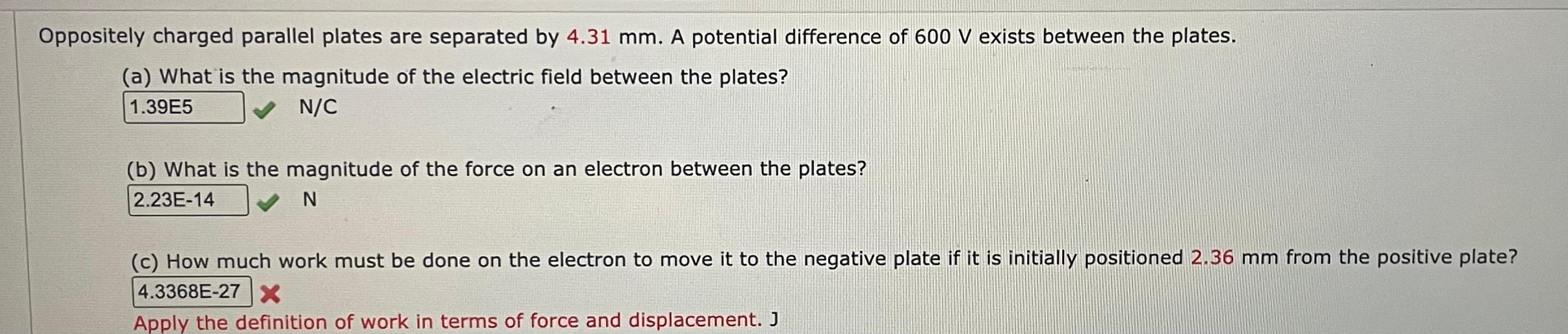 Solved ppositely charged parallel plates are separated by | Chegg.com