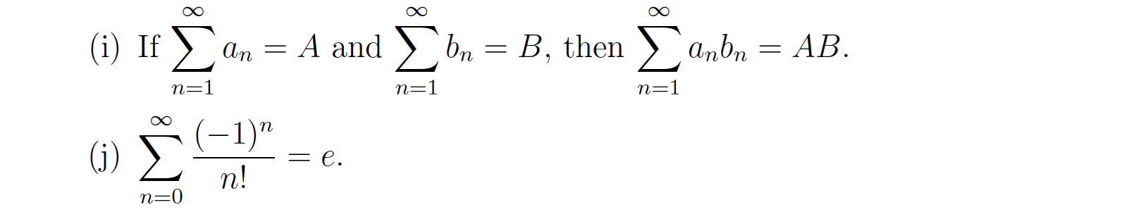 Solved A And Bn = B, Then Anbn = AB. η=1 N=1 N=1 (i) τεΣ » Σ | Chegg.com